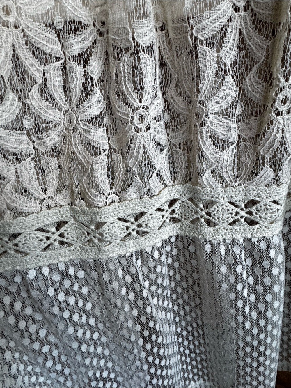 Boho Lace Tiered Maxi Skirt - Cream - Picture 4 of 4